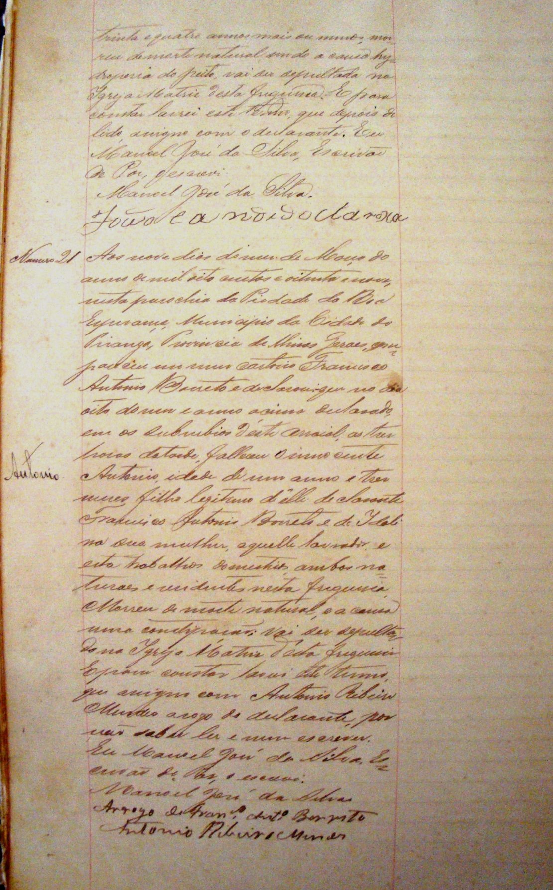 Documento histórico de Rio Espera