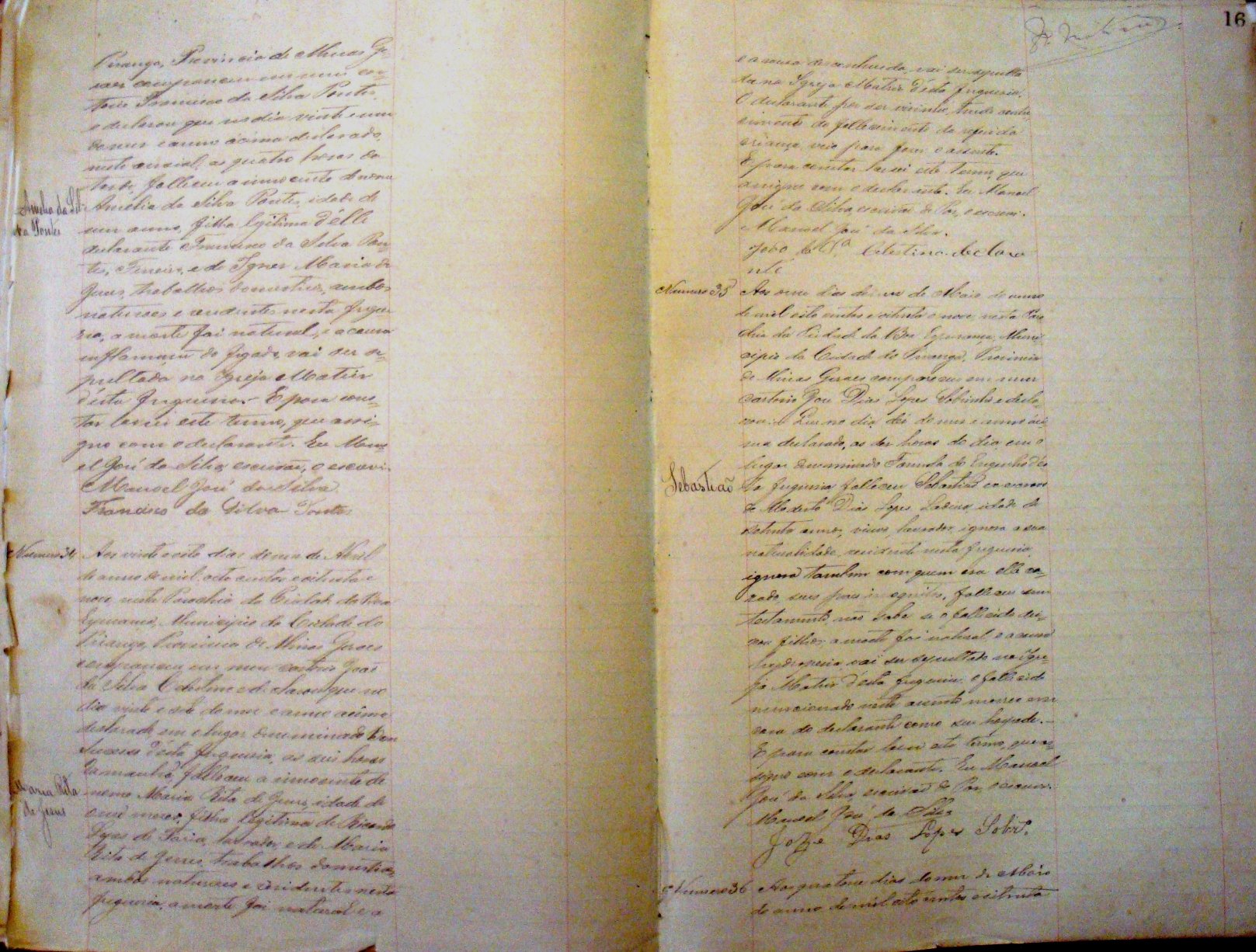Documento histórico de Rio Espera