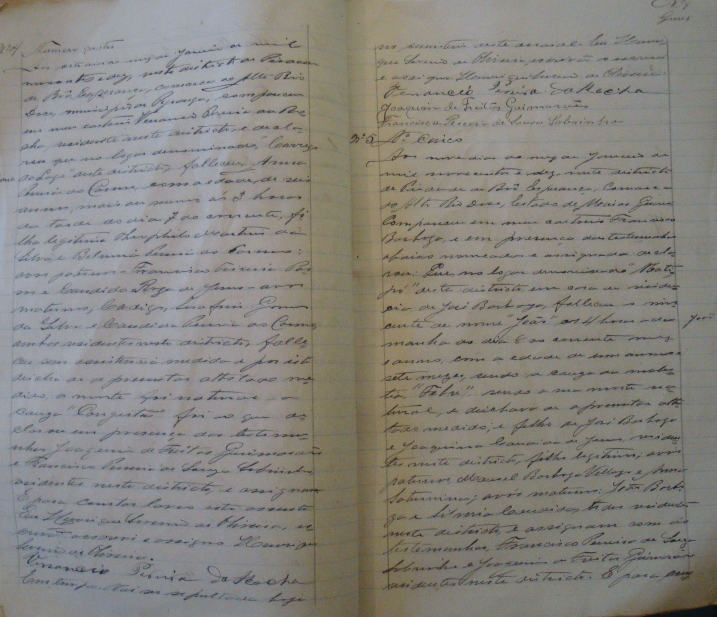 Documento histórico de Rio Espera