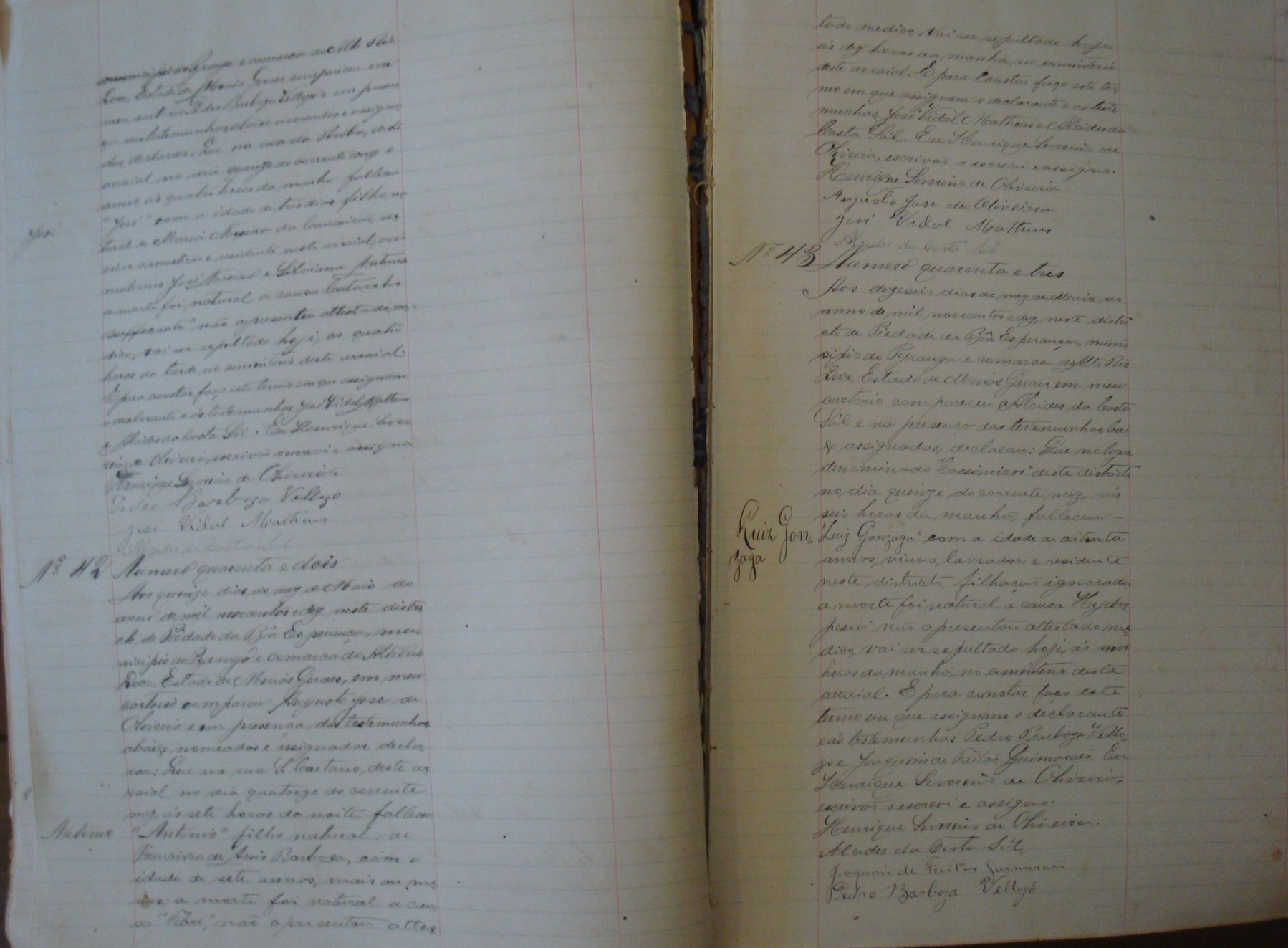 Documento histórico de Rio Espera