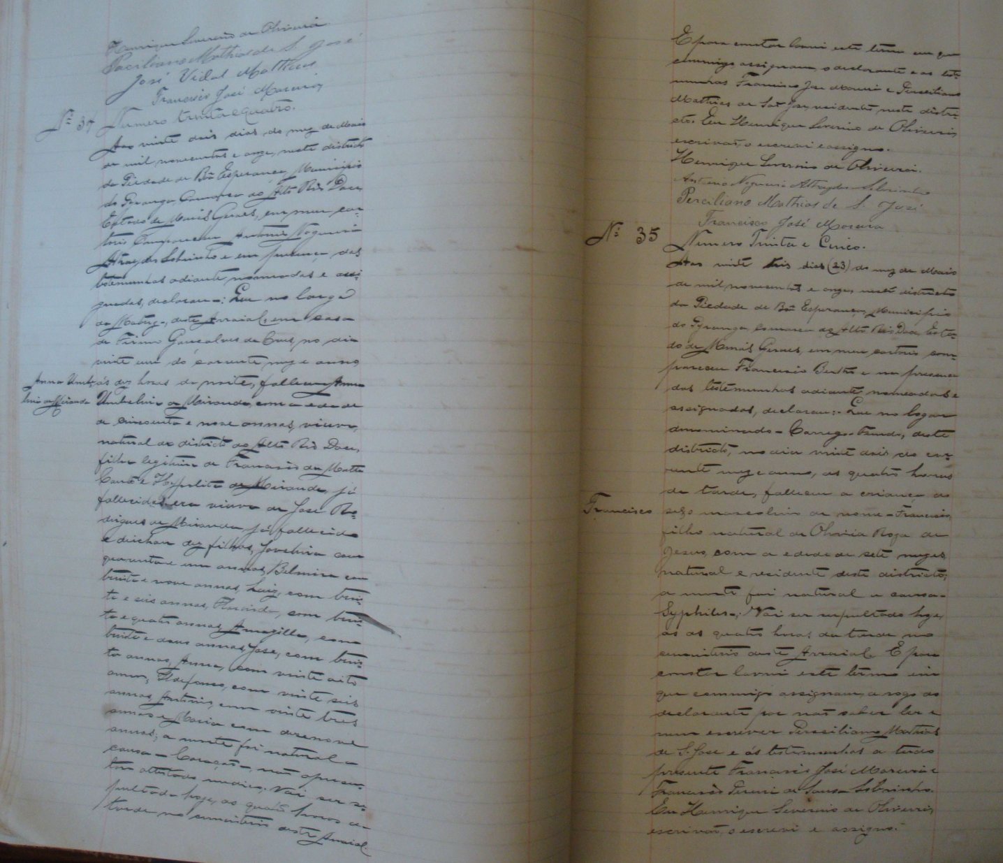 Documento histórico de Rio Espera