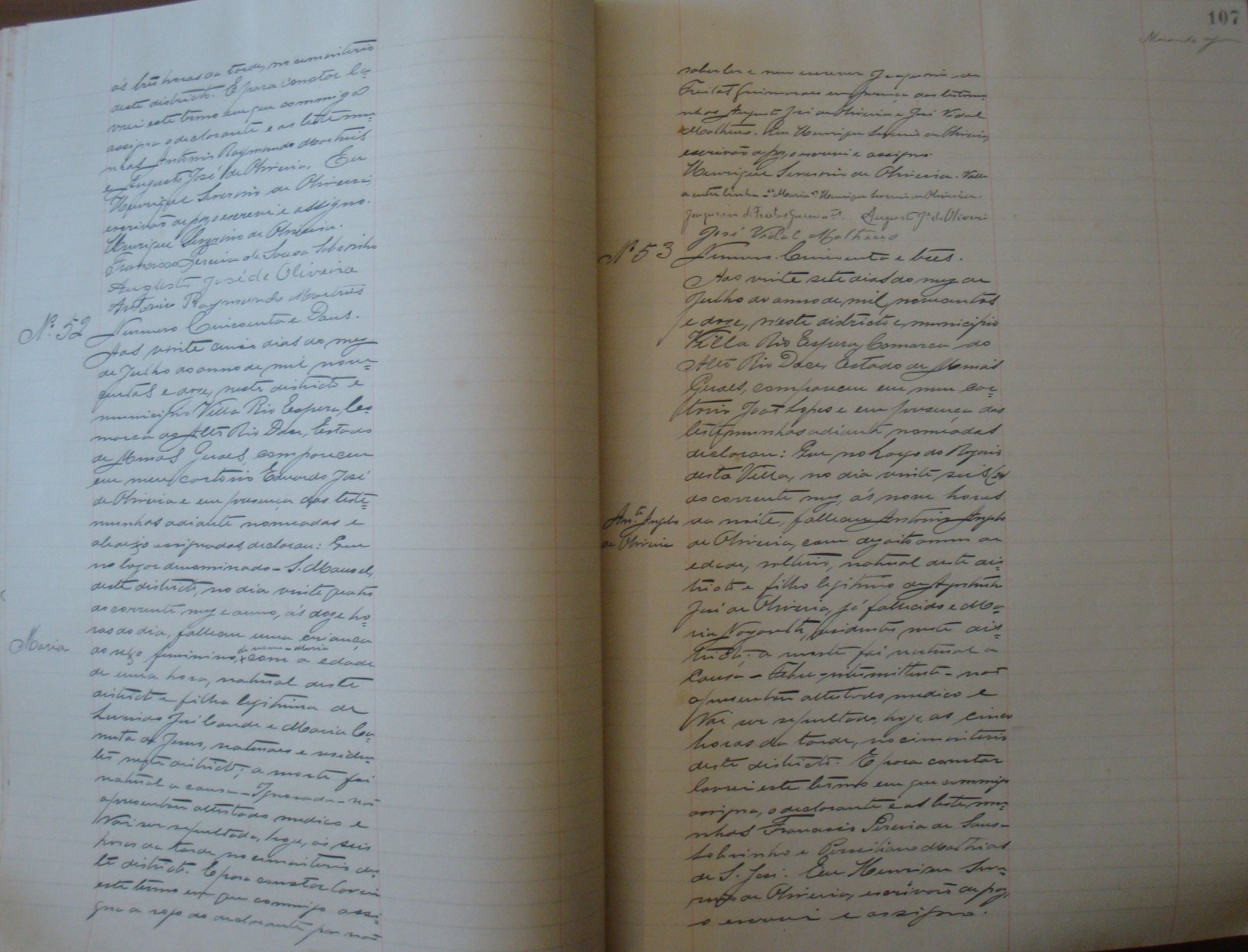 Documento histórico de Rio Espera