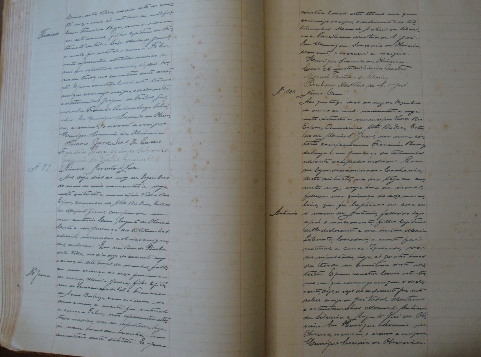 Documento histórico de Rio Espera