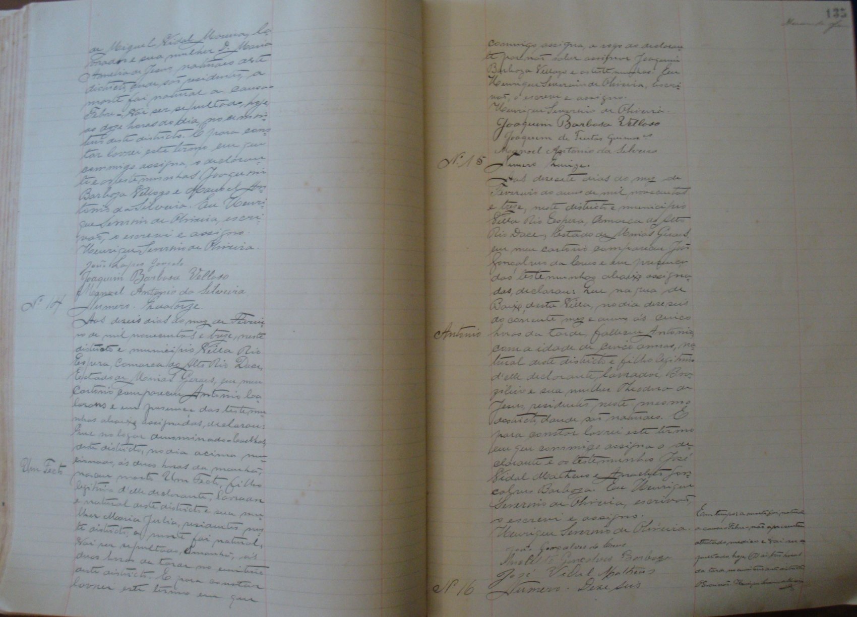 Documento histórico de Rio Espera