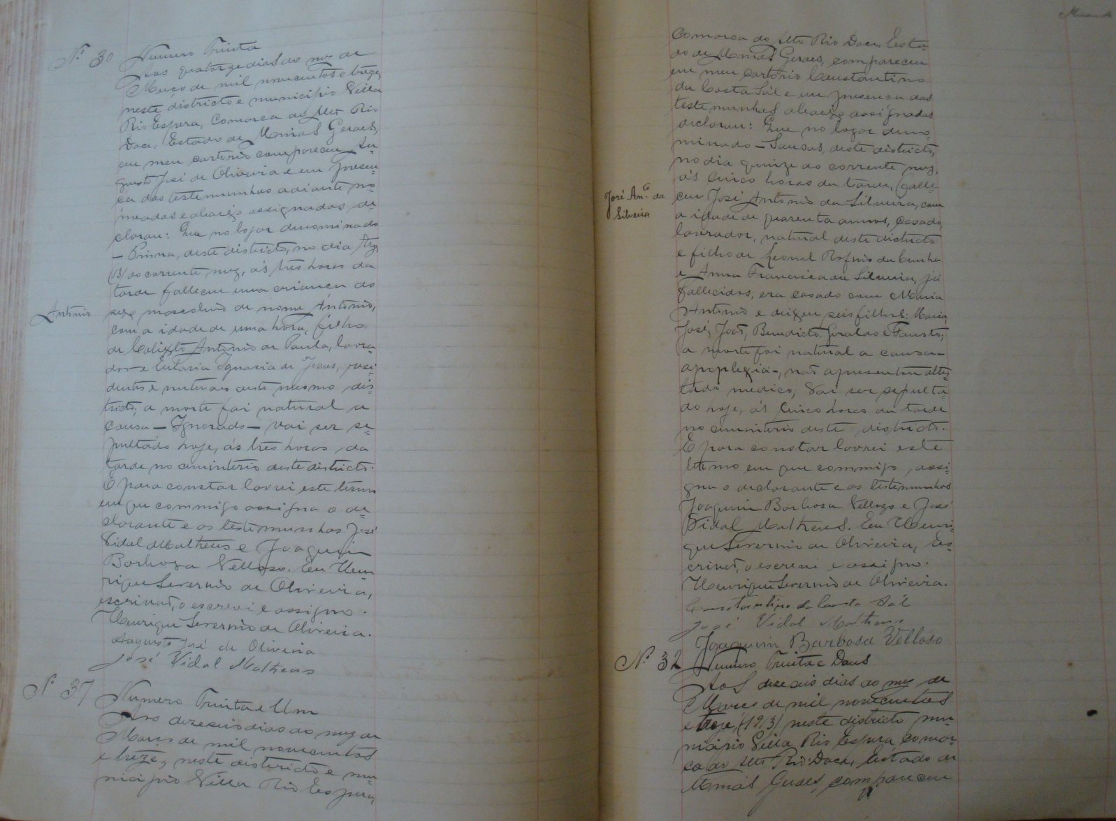 Documento histórico de Rio Espera
