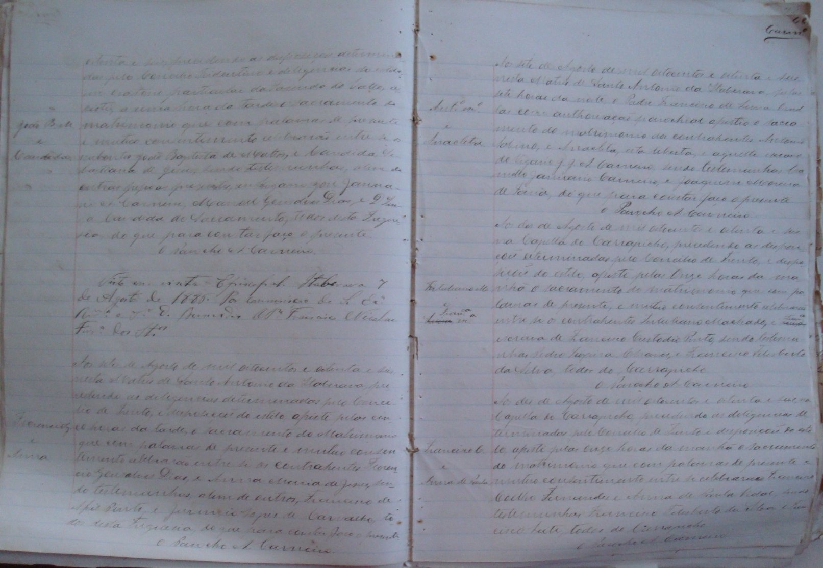 Documento histórico de Rio Espera